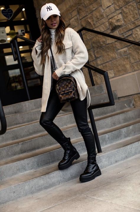 Combat Boot Outfits, Combat Boot Outfit, Shacket Outfit, Mia Mia Mine, Simple Winter Outfits, Mia Mia, Stylish Winter Outfits, Looks Black, Cardigan Long