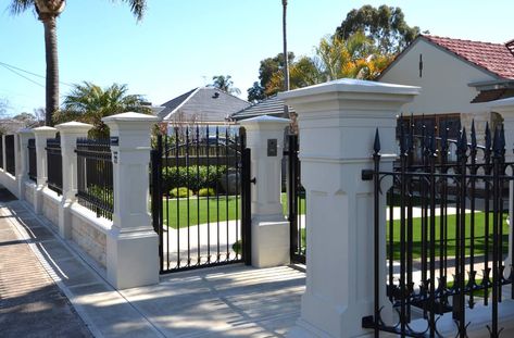 Traditional Fence, Backyard Gates, Concrete Fence, Front Fence, Contemporary Building, Boundary Walls, Front Yard Fence, Adelaide South Australia, Precast Concrete