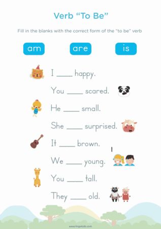 Printable worksheets about the verb to be 2 Verbo To Be, Verb To Be, Teach English To Kids, English Grammar For Kids, Grammar For Kids, English Teaching Materials, English Activities For Kids, English For Beginners, English Exercises