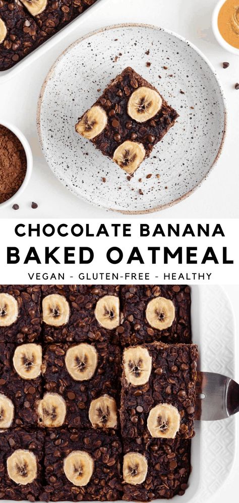 Baked Oatmeal Recipes Breakfast, Baked Oatmeal Healthy, Sliced Banana, Banana Baked Oatmeal, Oatmeal Banana, Breakfast Oatmeal Recipes, Baked Oatmeal Recipes, Plant Based Breakfast, Healthy Food Facts