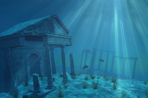 Six of the most notable theories about the lost civilization of Atlantis, one of the most enduring legends in history. Underwater Ruins, Lost Civilizations, Lost City Of Atlantis, Desert Sahara, Underwater City, Archaeological Discoveries, Ancient Origins, Ancient City, Aquarium Backgrounds