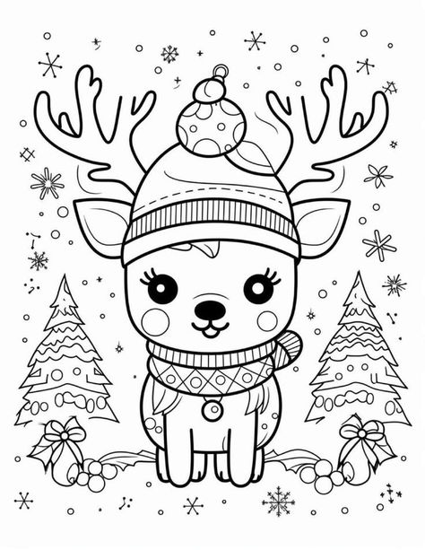 Christmas Animal Coloring Pages, Sesame Street Coloring Pages, Kindergarten Coloring, Christmas Colouring Pages, Free Christmas Coloring Pages, Christmas Coloring Sheets, Printable Christmas Coloring Pages, Bunny Coloring Pages, Unicorn Illustration