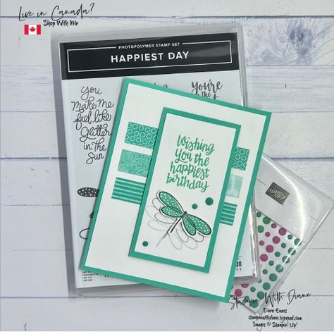 Happiest Day SU 1 Su Happiest Day, Stampin Up Happiest Day Cards, Happiest Day Stampin Up Cards, Happy Birthday Diane, Clean And Simple Cards, Cricut Birthday Cards, Birthday Cards For Mother, Designer Paper Cards, Cricut Birthday