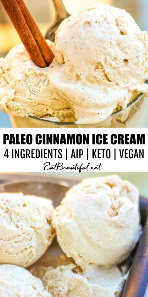 Ice Cream Keto, Aip Keto, Food Recipes Dessert, Paleo Ice Cream, Autoimmune Paleo Recipes, Aip Paleo Recipes, Cinnamon Ice Cream, Aip Desserts, Dairy Free Ice Cream