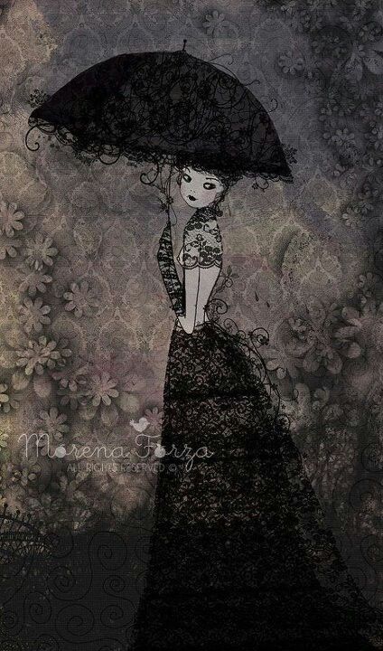 ♥ Mary Cassatt, Umbrella Art, Goth Aesthetic, Gothic Art, Funky Art, A Drawing, Pretty Art, Dark Art, Aesthetic Art