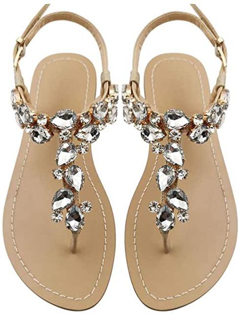 Rhinestone Flip Flops, Flat Footwear, Fancy Sandals, Amazon Shoes, Dressy Flats, Bling Sandals, Expensive Shoes, Flats For Women, Shoes For Summer