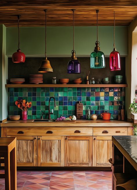 The Rise of Earthy Neutrals and Jewel Tones in Interior Design — Living Bright Interiors Bold Apartment Design, Modern Eclectic Interior Design Kitchen, Elevated Boho Interior Design, Kitchen With Red Floor Tiles, Kitchen Decorating Ideas Colorful, Amazing Small Kitchens, Pops Of Color Kitchen, Grecian Interior Design, Interior Design Jewel Tones