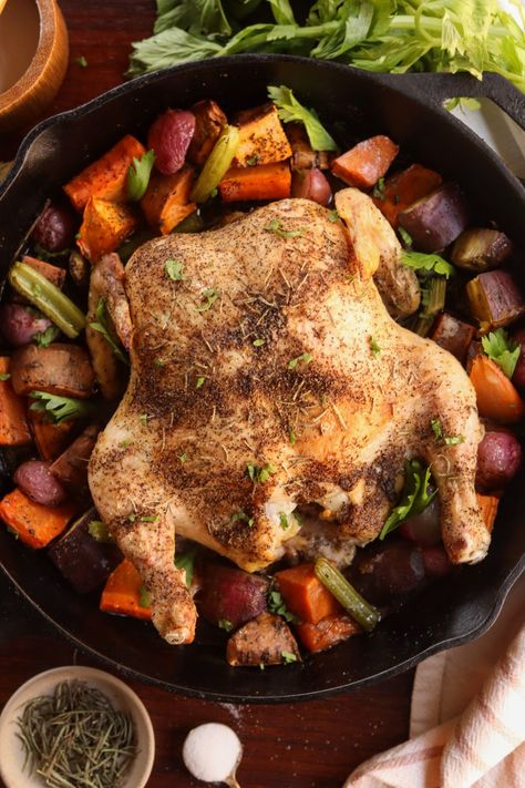 AIP Roast Chicken (Easy AIP & Paleo Whole Chicken Recipe) - Sonora In Bold Aip Roasted Chicken, Aip Whole Chicken Recipes, Aip Roast, Aip Dinners, Aip Chicken, Whole Chicken Recipe, Low Carb Dinner Chicken, Inflammation Recipes, Autoimmune Recipes