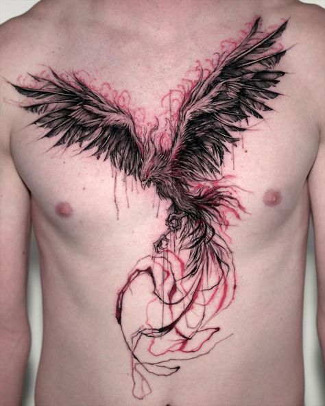 Phoenix Skeleton Tattoo, Bk Tattoo, Phoenix Tattoo Men, Phoenix Tattoo Ideas, Phoenix Back Tattoo, Samurai Tattoo Design, Phoenix Tattoo Design, Skeleton Tattoos, Tattoo Ideas For Men