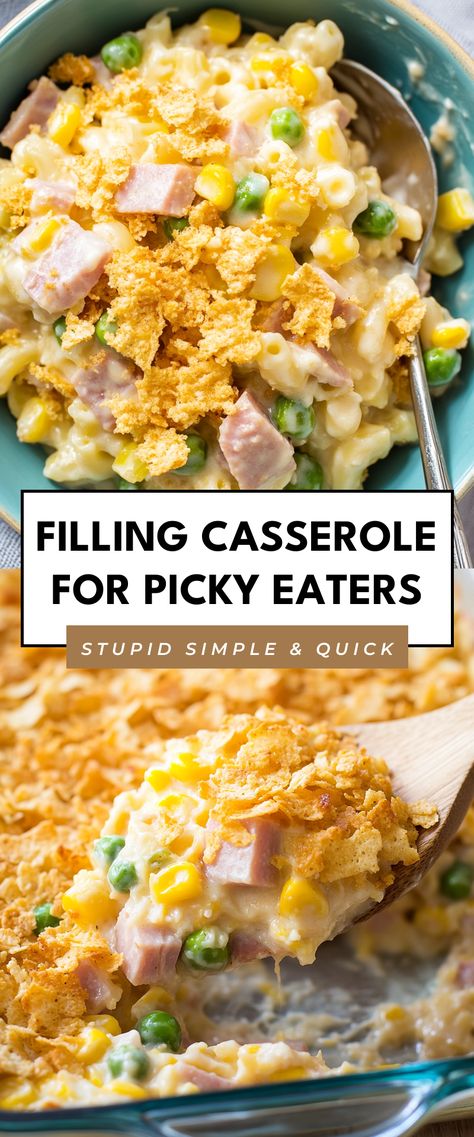 Image for Filling Casserole for Picky Eaters Ham Tater Tot Casserole Recipes, Toddler Casserole Recipes, Cheesy Ham And Tater Tot Casserole, Dinner For Picky Kids, Post Partum Meals To Bring, Easy Kid Friendly Casseroles, Kid Friendly Casseroles Picky Eaters, Toddler Friendly Dinners, Macaroni And Cheese Casserole