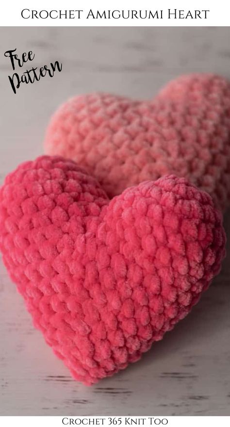 Looking for the perfect Valentine's Day project? Crochet 365 Knit Too has got your back! #crochet #crochetpattern #freecrochetpattern #crochet365knittoo #crochetheart #crochetamigurumi #amigurumi #amigurumiheart #crochetheartpattern #freecrochetheartpattern #crochetheartamigurumi Crochet Zig Zag, Crocheted Hearts, Crochet Quotes, Crochet Valentine Patterns, Crochet Heart Pattern, Valentines Patterns, Valentines Crochet, Crochet Animals Free Patterns, Crochet Design Pattern