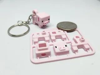 Minecraft Mini Figures, Minecraft Pig, Card Keychain, 3d Printing Business, Ornament Tags, Best 3d Printer, 3d Printing Art, 3d Printer Designs, 3d Printing Diy