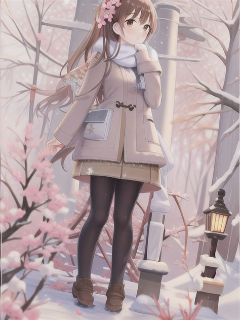 Winter Outfits Anime, Anime Winter Outfit, Clothes Illustration, Winter Outfits For School, Fashion Drawing Dresses, Winter Girls, Winter Clothes, School Outfit, Anime Outfits