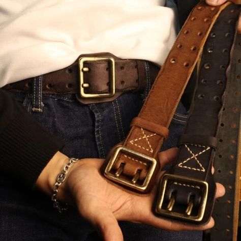 Just found this amazing item on AliExpress. Check it out! AU$43.62 70％ Off | Original Handmade Double-needle Buckle Men's Belt Washed Water Made Old Macho Jeans Belt Genuine Leather y2k Army Tactical Belt Ferragamo Belt Men, Ariat Belts, Military Belt, Mens Designer Belts, Leather Belt Buckle, Jeans Belt, Handmade Belts, Tactical Belt, Wide Leather Belt