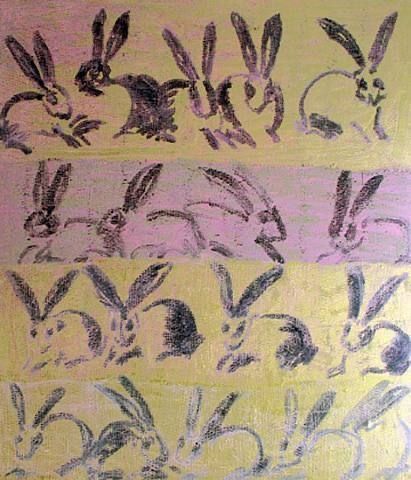 Bunny Paintings, Sketching Inspiration, Hare Art, Bun Style, Hunt Slonem, Art Rabbit, Bunny Painting, Rabbit Painting, Expressionist Painting