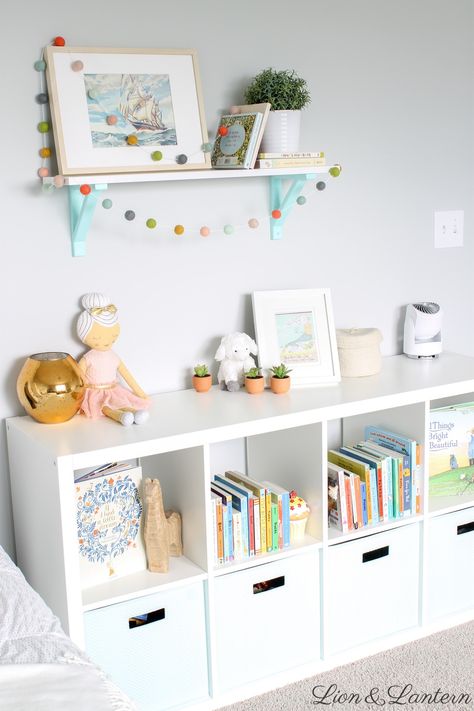 31+ Genius IKEA Kallax Hacks To Organize Your Entire Home Ikea Kids Bedroom, Safe Nursery, Nursery Forest, Ikea Kallax Shelf, Ikea Kids Room, Ikea Kallax Hack, Sweet Nursery, Ikea Kids, Pastel Girl