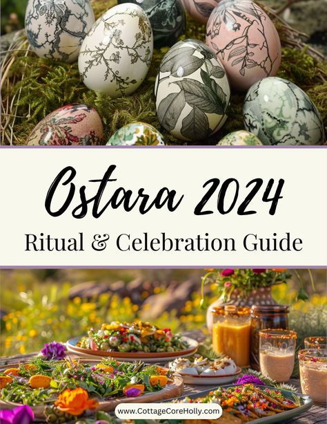 Welcome the rebirth of spring with our guide to celebrating Ostara! 🌸✨ Embrace renewal with sunrise rituals, seed plantings, and feasts of seasonal delights. Decorate with eggs and flowers to symbolize new beginnings. Whether in the heart of nature or your own backyard, find balance and rejuvenation in this time of equal day and night. Dive into traditions and craft your own unique celebration of growth and renewal. #Ostara #SpringEquinox #Renewal #NewBeginnings #SeasonalCelebration 🌿🌞 Ostara Recipes Dessert, Ostara Crafts For Kids, Ostara Ritual Ideas, Ostara Meals, Ostara Recipes Pagan, Ostara Symbols, Ostara Dinner, Ostara Food, Ostara 2024