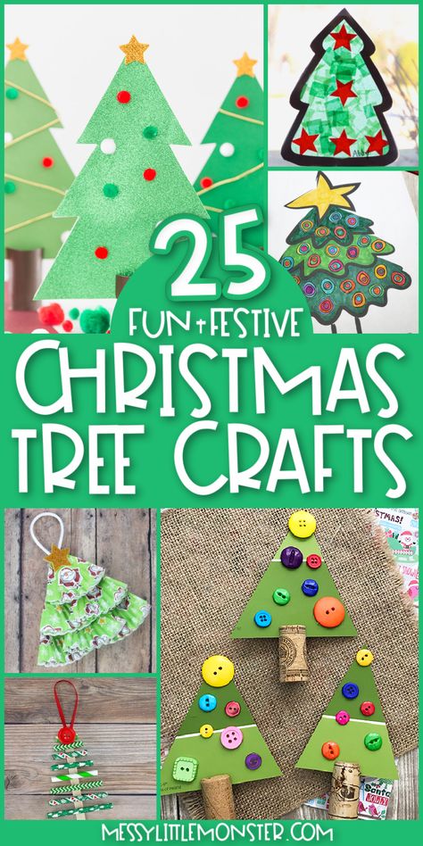 Easy Christmas Tree Craft For Preschool, Toddler Tree Ornament Craft, Christmas Tree Craft Ideas For Kids, Christmas Tree Decorations Crafts Kids, Christmas Tree Toddler Art, Christmas Tree Art Kindergarten, Kindergarten Christmas Tree Craft, Christmas Tree Ornament Crafts For Kids, Felt Christmas Tree Craft