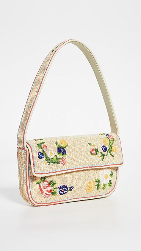 STAUD Tommy Bag | SHOPBOP Staud Tommy Bag, Sacs Tote Bags, Fancy Bags, Pretty Bags, Bead Leather, Beaded Bags, Cute Bags, Looks Vintage, Who What Wear