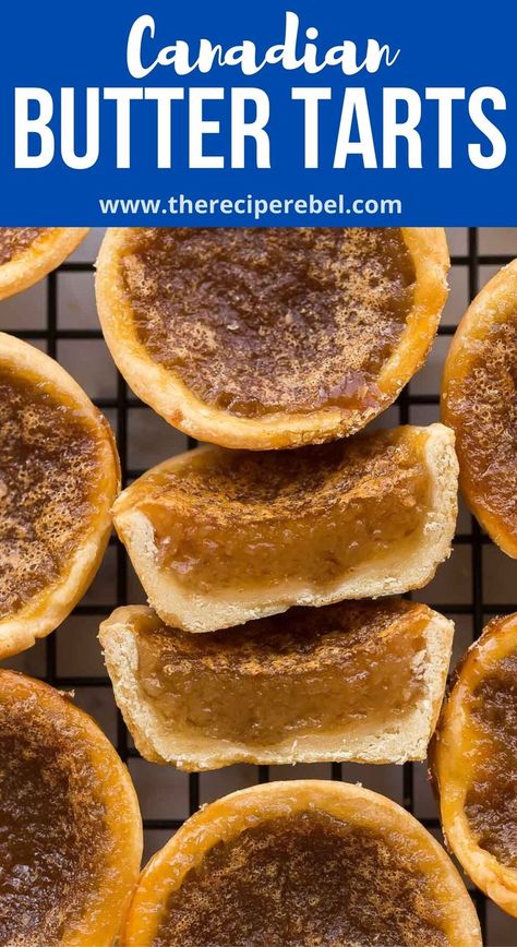 Butter Tarts | Butter tarts, Canadian dessert, Homemade pastries Best Butter Tart Recipe, Butter Tart Squares, Canadian Butter Tarts, Pastry Christmas, Video Classic, Canadian Dessert, Canadian Recipes, Homemade Pastry, Butter Tart