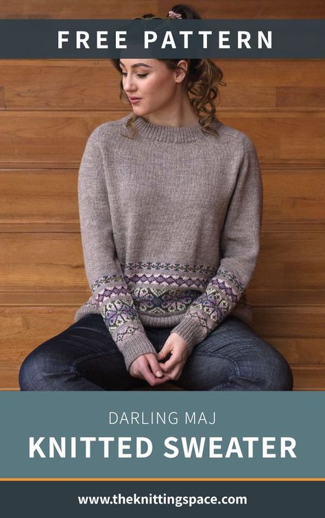 Fair Isle Knitting Sweater, Free Knitting Patterns For Sweaters, Henley Sweater Knitting Pattern, Free Fair Isle Knitting Patterns Sweater, Fair Aile Knitting Patterns, Free Fair Isle Sweater Knitting Patterns For Women, Bulky Sweater Knitting Pattern Free, Free Fairisle Sweater Knitting Patterns, Top Down Knitted Sweaters Free Pattern