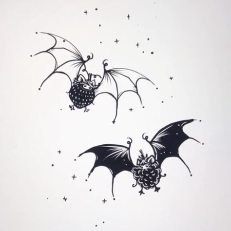 Fruit Bat Drawing Tattoo, Fruit Bat Tattoo, Bat Tattoo, Fruit Bat, Cute Bat, Tattoo Drawings, Art Girl, Bat, Rooster