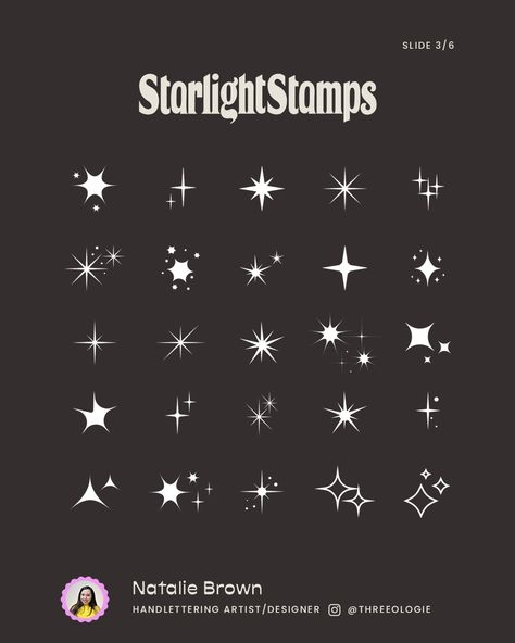 ✨Comment "Spark" and I'll send you a link to my new sparkly stamp pack: Starlight Stamps!✨ I created a collection of 100 sparkly stamps designed for Adobe Photoshop and Adobe Fresco. ✨ Whether you want to add some stardust to digital illustrations or level up some of your designs in Photoshop my Starlight Stamps are perfect for the job :)🖌️💫 Space Typography Design, Spark Illustration, Galaxy Graphic Design, Stardust Aesthetic, Starlight Aesthetic, Space Typography, Celestial Elements, Drawing Patterns, Boyfriend Aesthetic