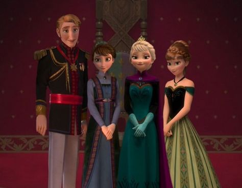 THEY BOTH FOLD THEIR HANDS LIKE THEIR MOTHER. And it kinda looks like Elsa's hairstyle is like her mother's? all three women have similar bangs though. Frozen And Tangled, Frozen Sisters, Frozen Wallpaper, Desenhos Gravity Falls, Frozen Characters, Frozen Costume, Frozen Disney Movie, Disney Princess Frozen, Best Disney Movies