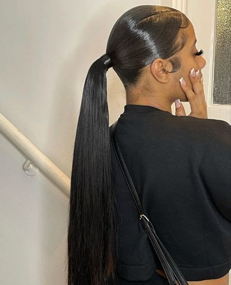 Hair Relaxers, Sleek Hair, Sleek Ponytail Hairstyles, Weave Ponytail, Black Ponytail Hairstyles, Weave Hair, Cute Box Braids Hairstyles, Growth Tips, High Ponytail