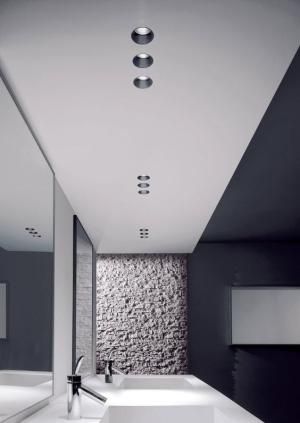 Function and Style: The Basics of Recessed Lighting Modern Recessed Lighting, Bathroom Recessed Lighting, Bathroom Grey, Bad Inspiration, Trendy Bathroom, Grey Bathrooms, Luxury Kitchens, White Tiles, Light Architecture