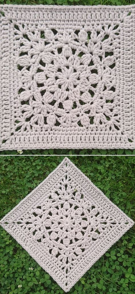 Motif Mandala Crochet, Motifs Afghans, Granny Square Pattern Free, Crocheted Squares, Motifs Granny Square, Chic Crochet, Granny Square Crochet Patterns Free, Gilet Crochet, Crochet Blanket Designs