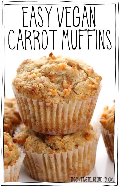 Vegan Carrot Muffins, Whole Wheat Carrot Cake, Vegan Pantry, Carrot Cake Muffins, Carrot Muffins, Vegan Muffins, Sweet Carrot, Desserts Vegan, Vegan Dessert Recipes