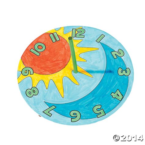 Sun Dial For Kids, Sundial Craft, Classroom Crafts For Kids, Sundial Clock, Math Craftivity, Fun Art Projects, Weather Lessons, How To Tell Time, Independence Day Drawing