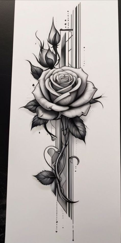 Long Stem Rose Tattoo, Johnny Tattoo, Different Tattoo Styles, Borboleta Tattoo, Men's Tattoos, 2023 Tattoo, Butterfly Tattoo Stencil, Masculine Tattoos, Father Tattoos