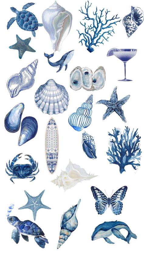 Ocean Theme Aesthetic, Beach Stickers Printable, Ocean Stickers Printable, Beach Stickers Aesthetic, Sea Stickers Ocean, Blue Stickers Aesthetic Printable, Blue Journal Aesthetic, Blue Journal Stickers, Sea Moodboard