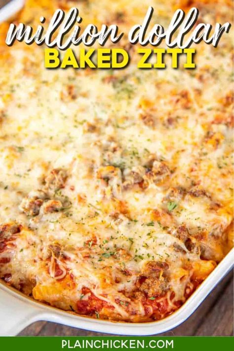 Million Dollar Baked Ziti Recipe - Plain Chicken Baked Ziti With Ground Beef And Cottage Cheese, Pasta With Cottage Cheese Easy Recipes, Baked Ziti With Cottage Cheese Easy, Pasta Casseroles For A Crowd, Baked Pasta With Cream Cheese, Baked Pasta With Cottage Cheese, Pasta Recipes With Cottage Cheese, Pasta Bake With Cottage Cheese, Ziti With Cream Cheese