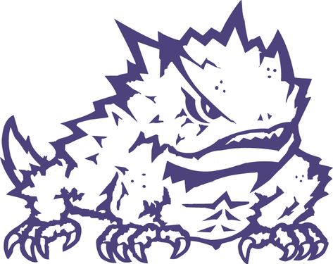 TCU Horned Frogs Secondary Logo (1995) - Purple and white horned frog College Football Logos, Frog Clipart, Lizard Tattoo, Frog Logo, Horned Lizard, Logo Clipart, Clip Art Library, Tcu Horned Frogs, Horned Frogs