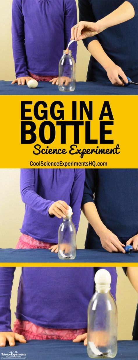 Egg in a Bottle Experiment Steps 8th Grade Science, Kid Experiments, Easy Science Experiments, Science Activities For Kids, Cool Science Experiments, Weird Science, Easy Science, Stem Science, Preschool Science