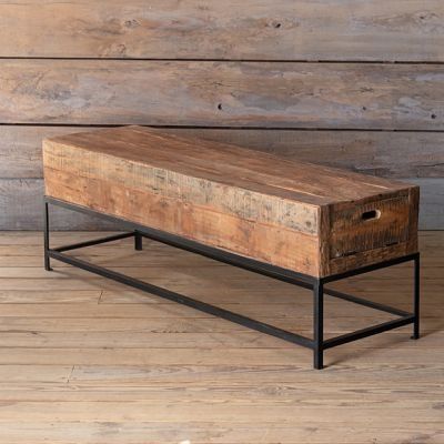 FALL INTO COZY | Shop Sales Events Antique Farmhouse Farmhouse Storage Bench, Rustic Industrial Farmhouse, Farmhouse Storage, Cottage Christmas, Wood Wall Shelf, Industrial Farmhouse, Wooden Design, Storage Area, Wooden Stools