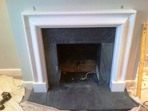 Limestone Bolection fireplace in Barnes, SW13 - The Billington Partnership Bolection Fireplace, Fireplace Limestone, Limestone Fireplace Surround, Style Mantel, Limestone Fireplace, Plant Projects, Own House, Home Fireplace, Property Development