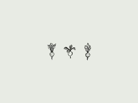 Three Little Beets by Saturday Studio #Design Popular #Dribbble #shots Vegetable Tattoo Simple, Three Way Tattoos, Three Tattoo Ideas Friends, Vegetable Garden Tattoo, Matching Tattoos Three, Three Matching Tattoos, Three Tattoo Ideas, Tattoo Challenge, Siblings Tattoos