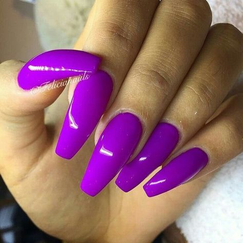 ✞THEmeanestWITCH✞ Purple Color Nails, Hump Nails, Neon Purple Color, Baddies Nails, Matte Purple Nails, Bio Sculpture Gel Nails, Purple Gel Nails, Curved Nails, Red Manicure