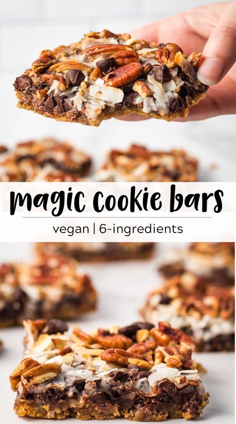 Vegan Squares, Vegan Sweetened Condensed Milk, Vegan Autumn, Vegan Dessert Bars, Magic Cookie Bar Recipe, Coconut Milk Chocolate, Condensed Coconut Milk, Magic Cookie Bars, Vegan Bar