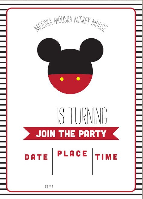 Get FREE Template Free Simple Mickey Mouse Head Invitation Template