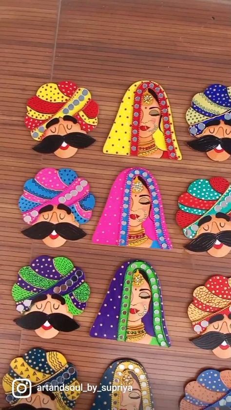 Rajasthani Couple, Easter Decor Ideas, Rajasthani Art, Easter Decorations Ideas, Diwali Craft, Doll Diy Crafts, Ideas For Easter Decorations, Art And Craft Videos, Art Decor Diy