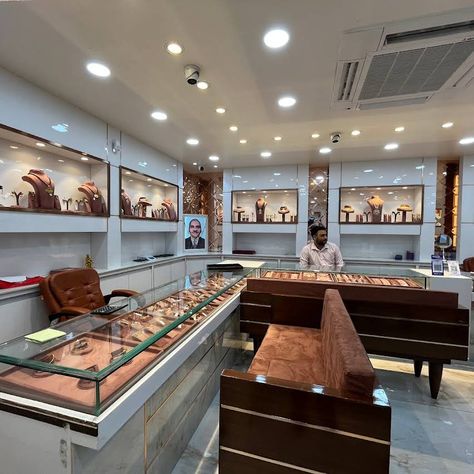 Roshan Shah Jewellers - Jeweler in Jammu Fancy Store Interior Design, Shop Counter Design, Jewelry Store Interior, Pvc Ceiling Design, Jewellery Shop Design, Tv Storage, Shop Counter, Jewellery Showroom, Showroom Interior Design