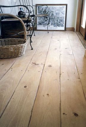 To Paint Or To Stain… That Is The Question! Again, love the soft stained wide boards- so beautiful Wide Plank Laminate Flooring, Renovation Parquet, Pine Wood Flooring, Rustic Wood Floors, Eastern White Pine, Wood Floor Kitchen, Rustic Flooring, Wood Floors Wide Plank, Flooring Trends