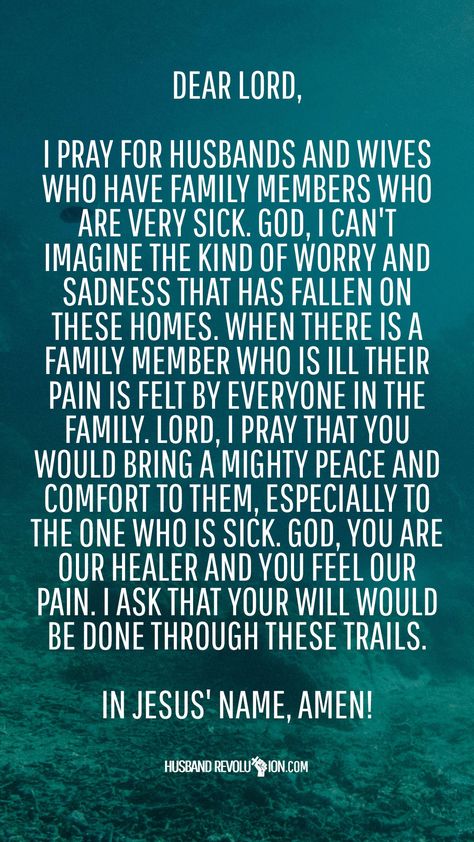 Prayers For Terminally Ill, Prayers Healing, Praying For Husband, Prayer Family, Family Prayers, Prayer For The Sick, Prayer For My Family, Healing Prayers, Marriage Prayer