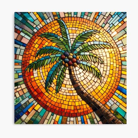 Get my art printed on awesome products. Support me at Redbubble #RBandME: https://www.redbubble.com/i/canvas-print/Palm-Tree-Beach-Coastal-Mosaic-by-SeaStarAlex/165197268.5Y5V7?asc=u Palm Tree Mosaic, Mosaic Canvas, Tree Mosaic, Palm Tree Beach, Palm Trees Beach, Glass Mosaic, Mosaic Art, Mosaic Glass, Palm Tree