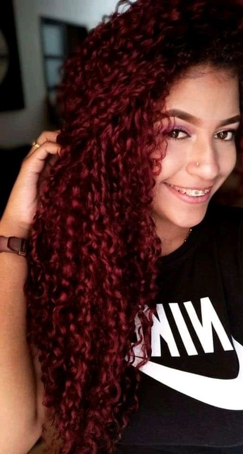 Dyed Curly Hair, Red Curly Hair, Pretty Hair Color, Dark Blood, Cool Hair Color, How To Make Hair, Curly Hair Styles Naturally, Pretty Hairstyles, Blue Hair